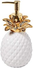 Gilded Pineapple Ceramic Soap Dispenser 14 oz