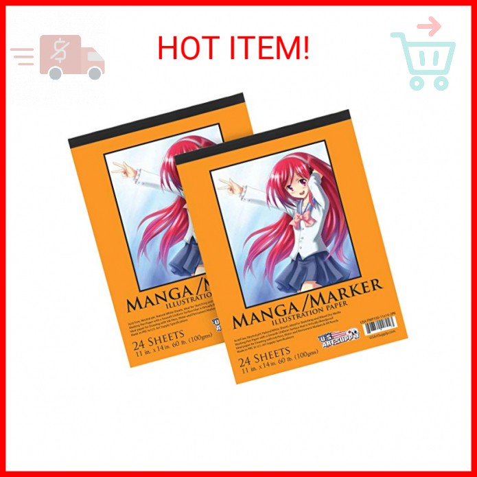 U.S. Art Supply 11&rsquo; x 14" Premium Manga Marker Paper Pad (