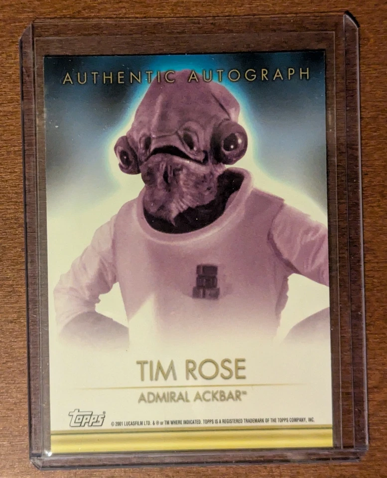 Tim Rose as Admiral Ackbar - Star Wars Topps 2001 Evolution Autograph Card - Image 2 of 2