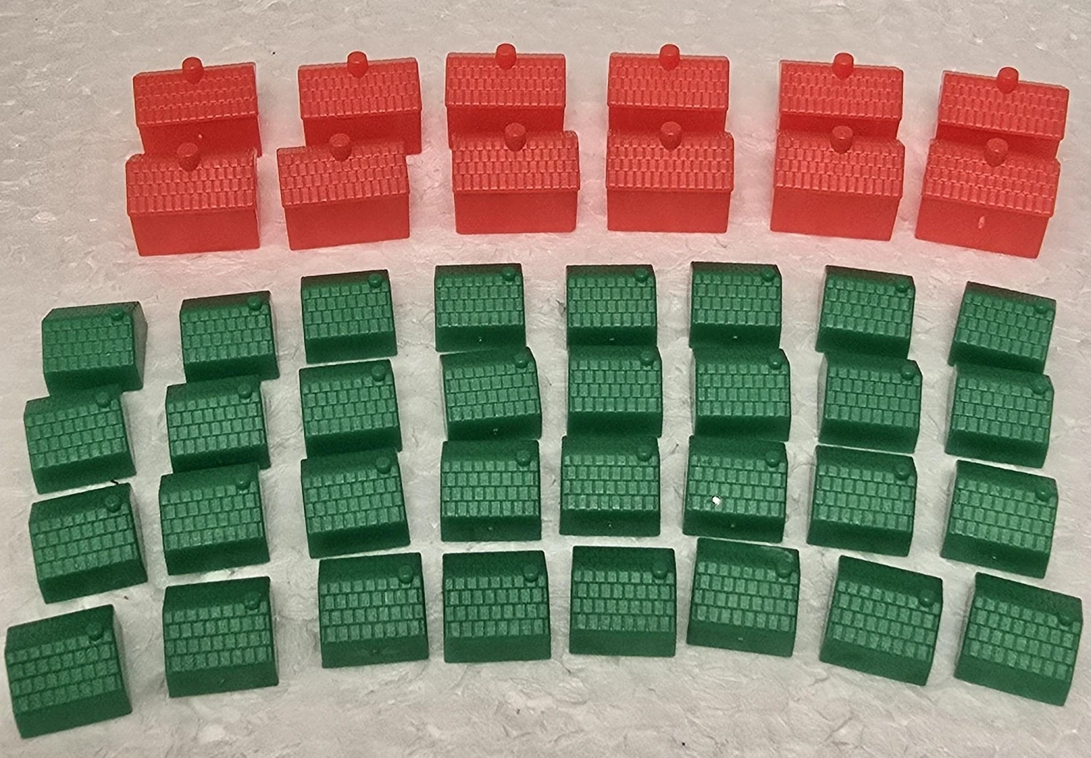 Monopoly Houses Hotels Lot 32 Green Houses 12 Red Hotels Property Game Pieces