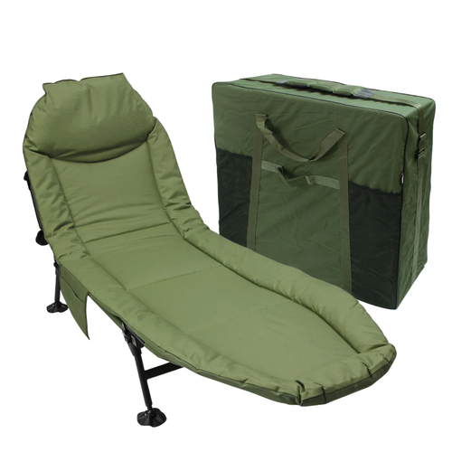 AP Carp Fishing Bed Bedchair 6 Legs Padded Recliner Bed Chair + Bag ...