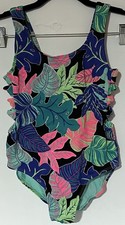 Wonder Nation Girls One-Piece Swimsuit Floral Sz 10-12