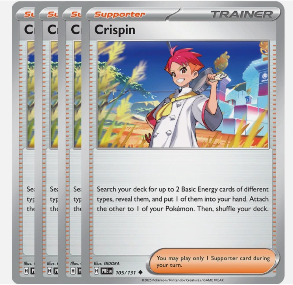 Crispin Playset X4 Normal 105/131 Pokemon TCG NM Prismatic Evolutions