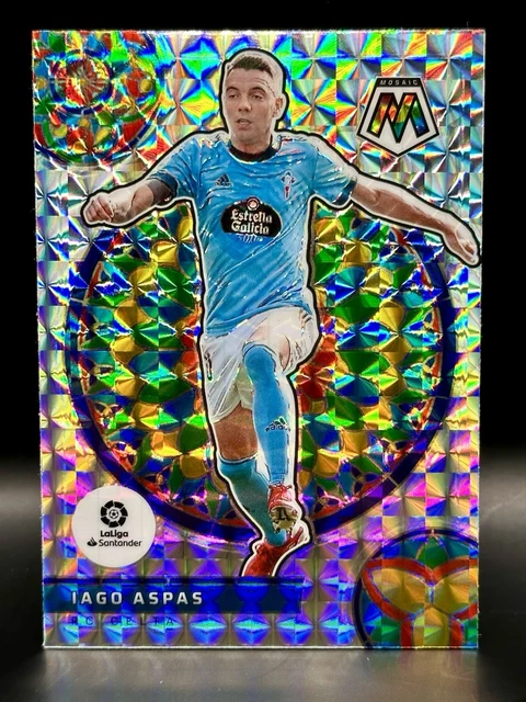 2021-22 Panini Mosaic La Liga IAGO ASPAS Stained Glass #23 Prizm CASE HIT FIFA