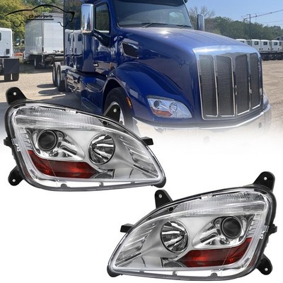 For 2011-2021 Peterbilt 579 587 Halogen Pair Headlight Assembly Left&Right