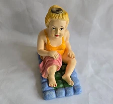 Sunbathing Lady Yard Sprinkler - Yellow Swimsuit