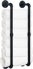 Industrial Pipe Towel Rack Farmhouse Bathroom Towel Storage Holder Vintage Style