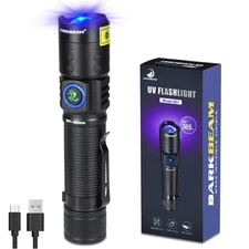 UV 365nm Flashlight Black Light LED Ultraviolet Flashlight Powerful Rechargeable