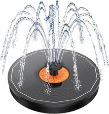 3.5w Solar Powered Fountain Pump Solar Bird Bath Fountain With 7 Nozzle, White