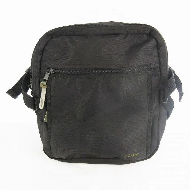 J.CREW Bolso de Hombro Body Bag Bandolera Logo Bordado Negro Caqui - Imagen 2 de 4