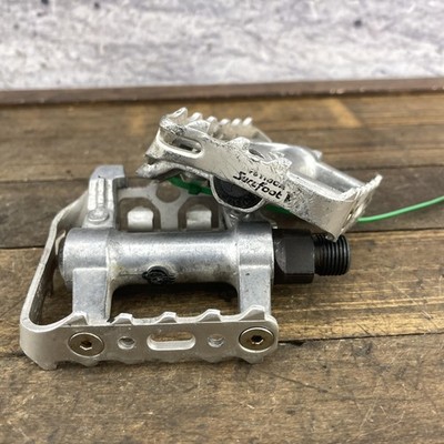 Vintage Tioga SureFoot VI Alloy Platform Bike Pedals Pair BMX MTB Silver 330g