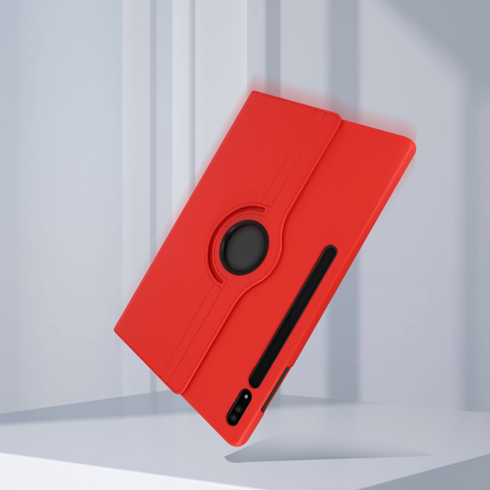 Coque intégrale rouge pour Galaxy Tab S8 Ultra avec son support pivotant 360