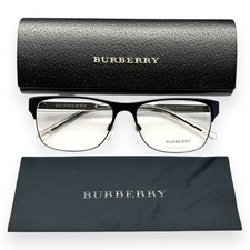 Burberry Eyeglasses Glasses BE1289 1007 Matte Black Clear Plaid 55-16-140 w/case