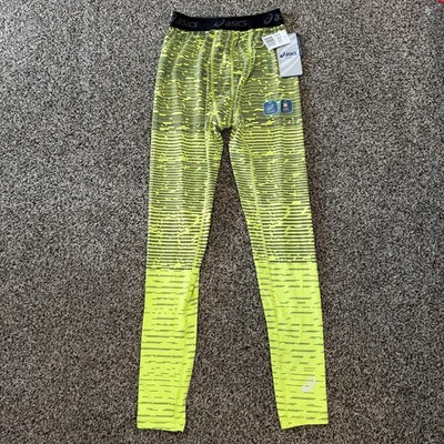 Asics Men's S Shori Printed Compression Tight, Neon Lime/Black Small Sport Run
