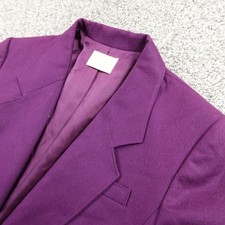 VTG Pendleton Blazer Womens 16 Purple Wool Sport Coat Suit Jacket Top USA 80s
