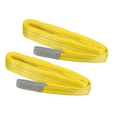 2 Pcs 2-Ply 3" x 15' Web Lifting Straps 6613lbs Lift Sling for Hoisting Yellow