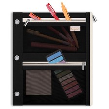 Pencil Pouch for Binder, Pencil Case, 3 Ring Binder Pencil Pouch with 3 Pocke...