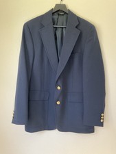 Palm Beach Navy Blue Blazer Sport Coat Jacket Gold Crest Buttons USA 20.5 By29