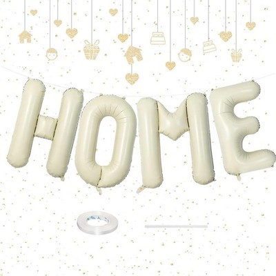 40 Inch Beige HOME Balloon Banner for House Warming Decoration Party, Large C...