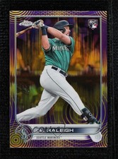 2022 Topps Chrome Sonic Purple & Yellow Pulse Refractor 206/299 Cal Raleigh 0u26