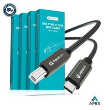 USB C to USB B MIDI Interface Cable 6.6ft 4 Pack Braided Nylon Metal Cord