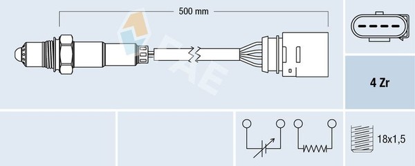 FAE Lambdasonde 77138 FüR Audi Skoda VW-image