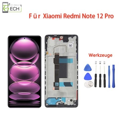 Original Xiaomi Redmi Note 12 Pro 5G 22101316G LCD Display + Rahmen Touch