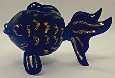 Image of Koi Goldfish Tealight Candle Holder Welded Metal Black Gold Nautical Decor NEW