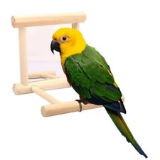 Bird Mirror Toy with Perch Stand for Parrot Budgie Parakeet Cockatiels Conure