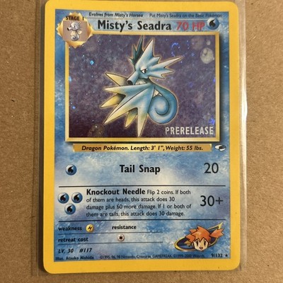 Pokémon TCG Misty's Seadra Holo Rare Prerelease