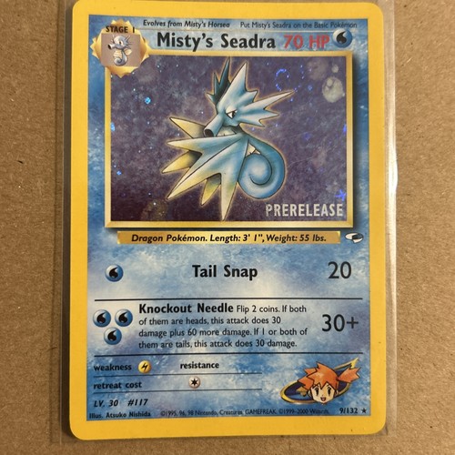 Pokémon TCG Misty's Seadra Holo Rare Prerelease