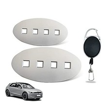 Morse Code Emblem Front  Rear ABS Material Ioniq 5 Hollow Out Matt Silver 