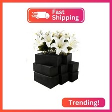 QUIXELL-SH 4 Piece Reusable Floral Foam Blocks black, 9 x 3 x 3 Inch, Water Resi