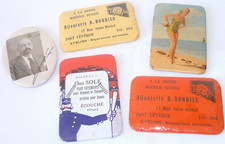 LOT DE 5 MIROIRS PUB ANCIENS ECOUCHÉ (ORNE) PONT L'ÉVÊQUE PIN UP 1950