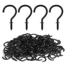 RELBRO 100 Pcs Screw Hooks, 1 Inch Metal Cup Hooks Screw in Mug Hooks Heavy