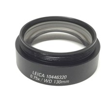 Leica 10446320 StereoZoom Microscope Auxiliary Objective Lens 0.75x / WD 130mm