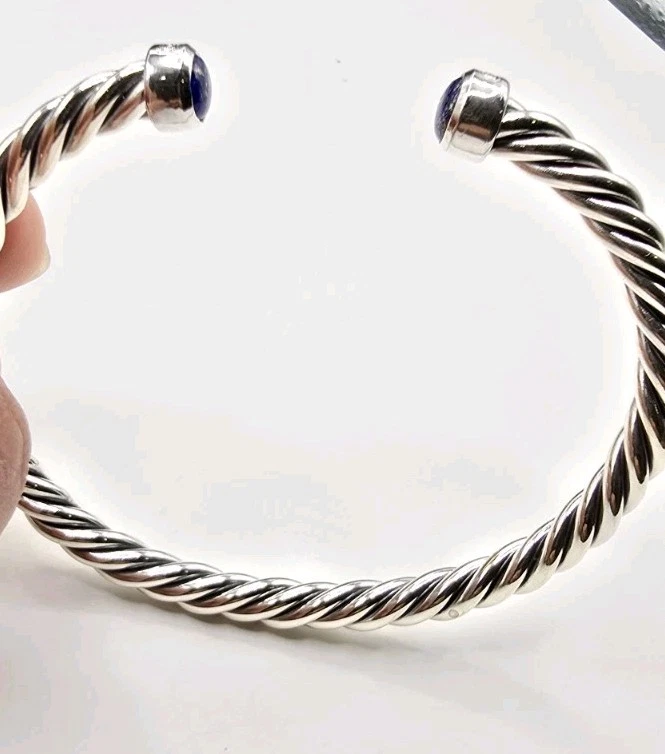 David Yurman 925 Lazuli Mens Cable Cuff Bracelet Large - Image 2 of 4