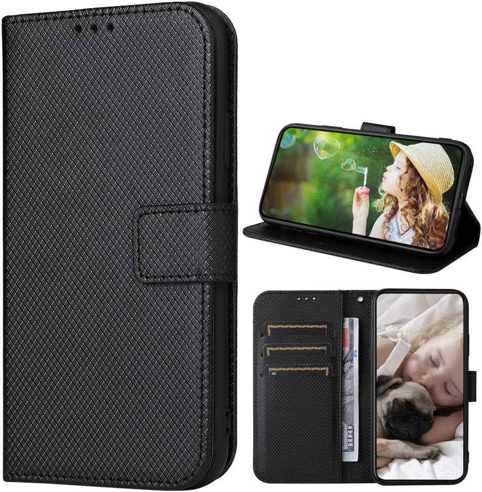 Lederhülle für Nothing Phone 3A Pro Hülle, Flip Case mit Kartenfach Stand, Diama