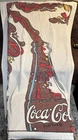 Vtg 90s Coca-Cola Beach Towel A Coke Bottle oversized heavy 40x66 HTF