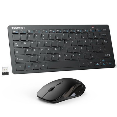 TECKNET Wireless Keyboard and Mouse Combo, Mini Cordless Computer Keyboard and M