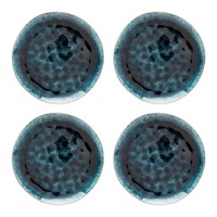 Teller Speiseteller Dekoteller 4Er Set Steingut Blau Kare Design