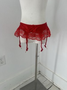 Vintage 80s Red Sexy Lace Garter Belt