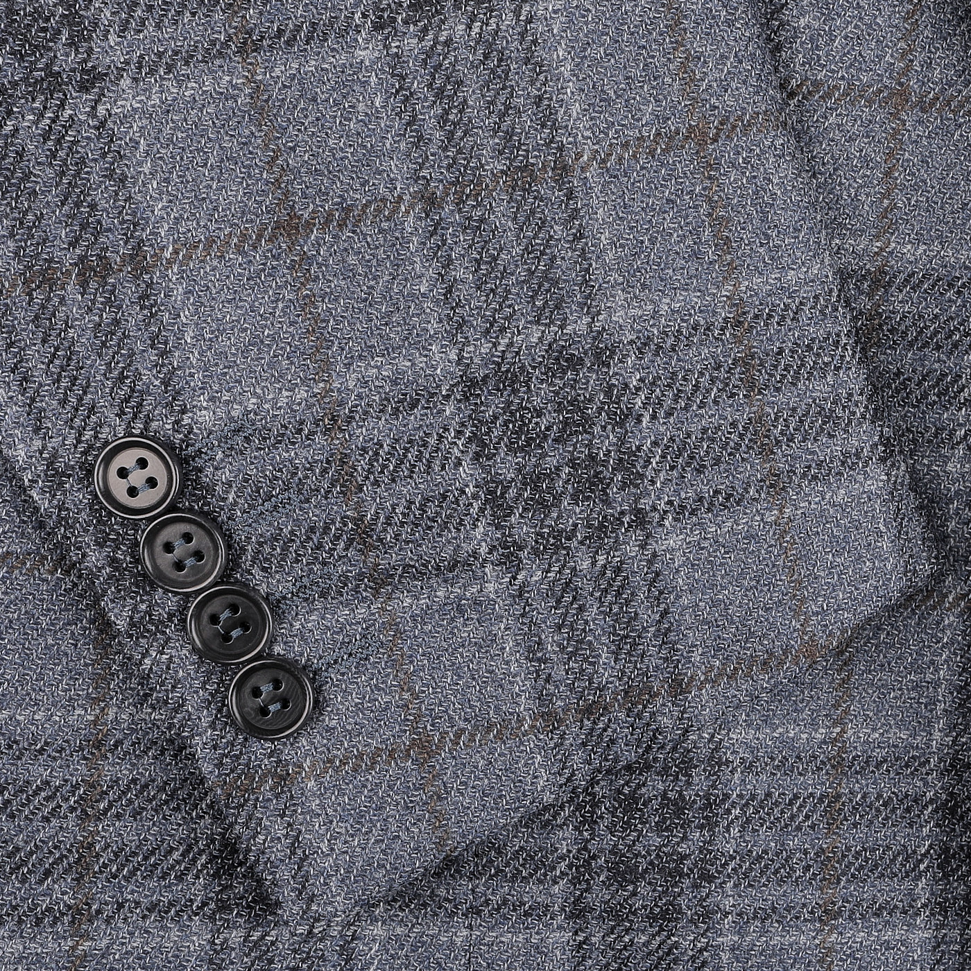 Canali Made In Italy Men's Smart Classic Professional Mid Blue Checked Wool Silk image 4