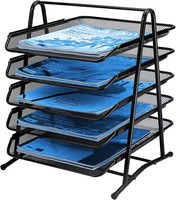 Briefablage Dokumentenablage Metall 5-Tier Schreibtisch Organizer Stapelbar