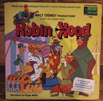 Walt Disney Story And Songs From Robin Hood LP '73 w/book -Narration by Roger..