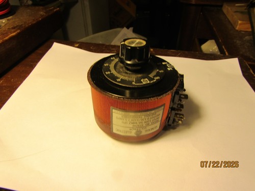 Vintage GE GENERAL ELECTRIC Volt-Pac 9T92A1 Variable Transformer