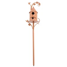 Garden Bird House with Pole Metal Bird Feeders Garden Stakes Bird Houses2286