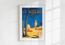 Algeria Travel Poster Vintage Wall Art, Printable Wall Art