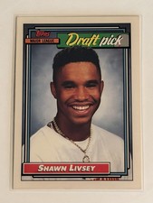 1992 Topps Shawn Livsey #124 Draft Pick Houston Astros Rookie Card. rookie card picture