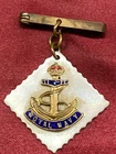 WW1/2 RN Royal Navy MOP Enamel sweetheart Brooch w/fixing